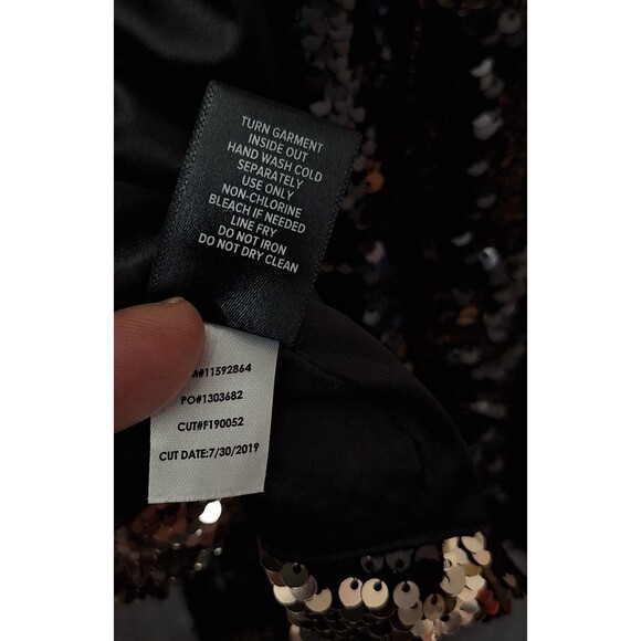 Torrid Black & Gold Sequin Open Front Kimono Blazer Cardigan 1X/2X Holiday Party - Picture 11 of 11